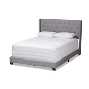 Baxton Studio Brady Modern and Contemporary Light Grey Fabric Upholstered King Size Bed